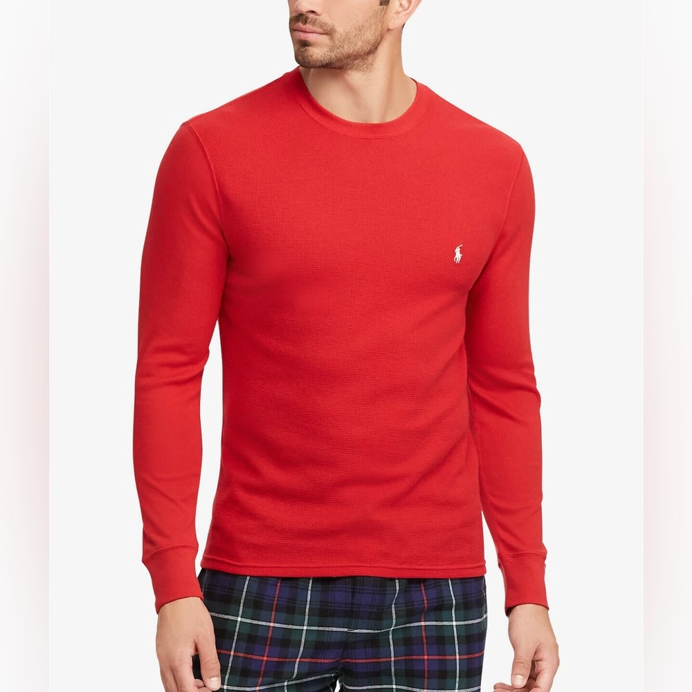 Polo by Ralph Lauren Red Waffle Knit Thermal Vintage Long Sleeve